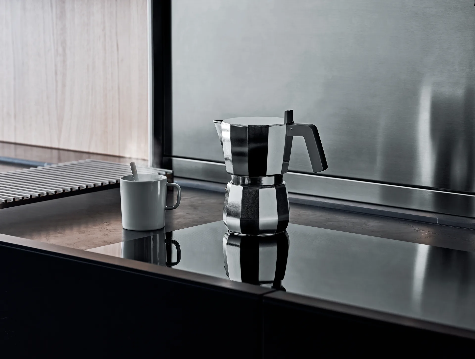 Moka espresso coffee maker, 3 copper Alessi