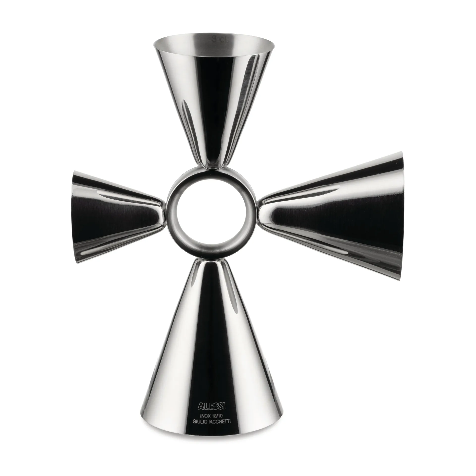 Quadri combo jigger drink measure, Stainless steel Alessi