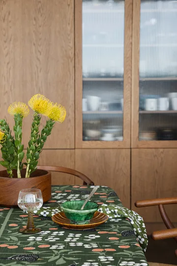 Cherry Garden tablecloth - Dark green, 145x250 cm - Almedahls