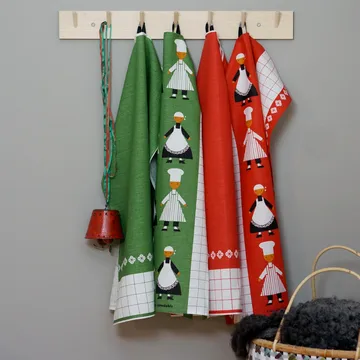 Kökspolka kitchen towel - red - Almedahls