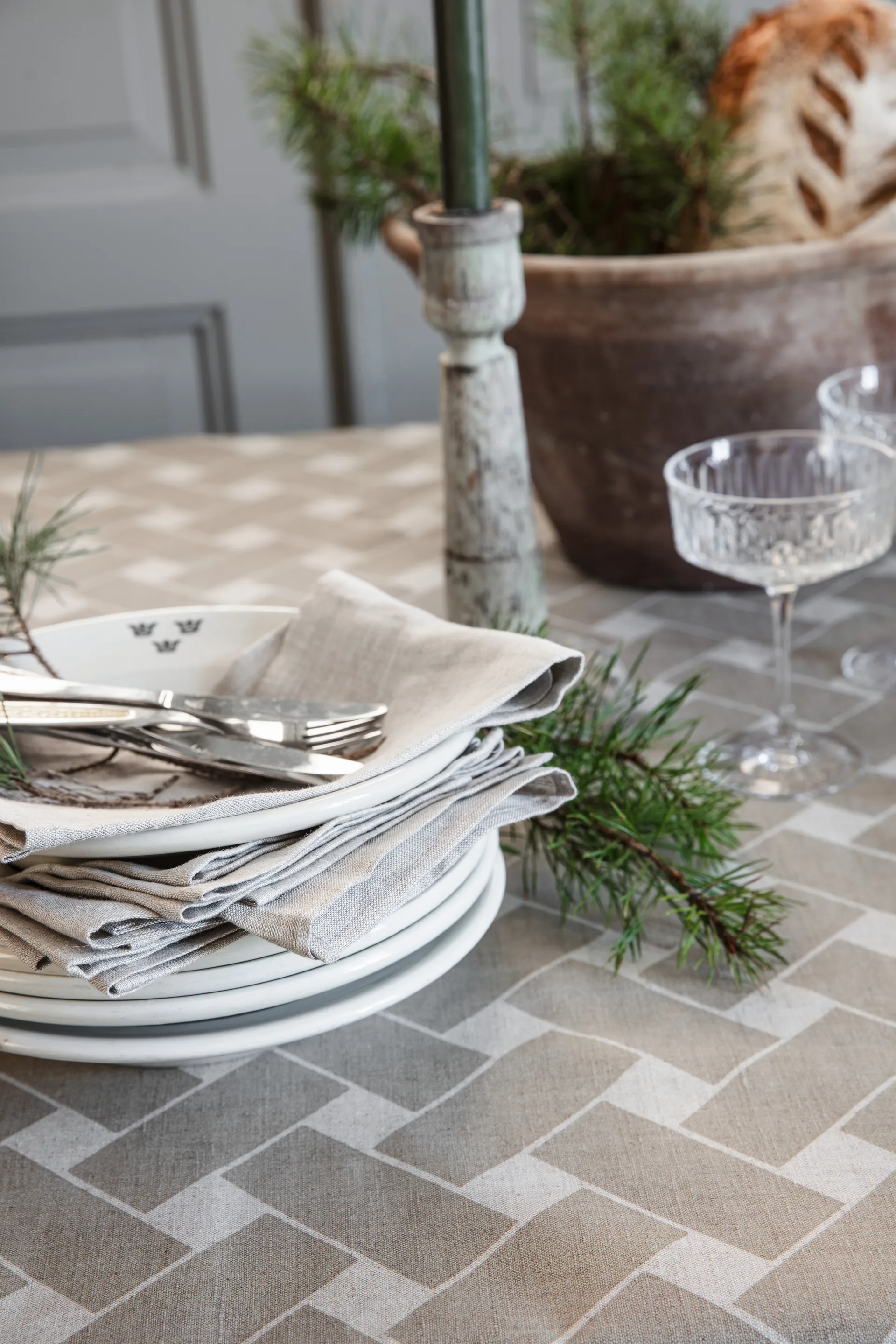 Linne napkin 45x45 cm 2-pack, Natural Almedahls