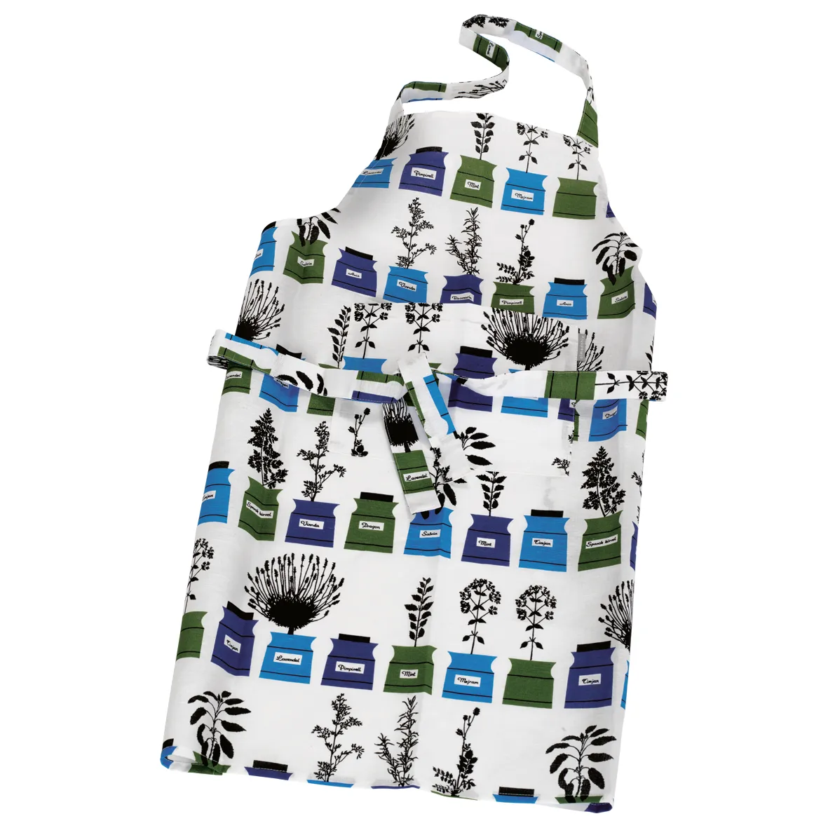 Persons kryddskåp apron, blue-green Almedahls