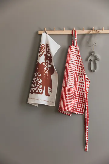 Polka dot apron children - Red-white - Almedahls