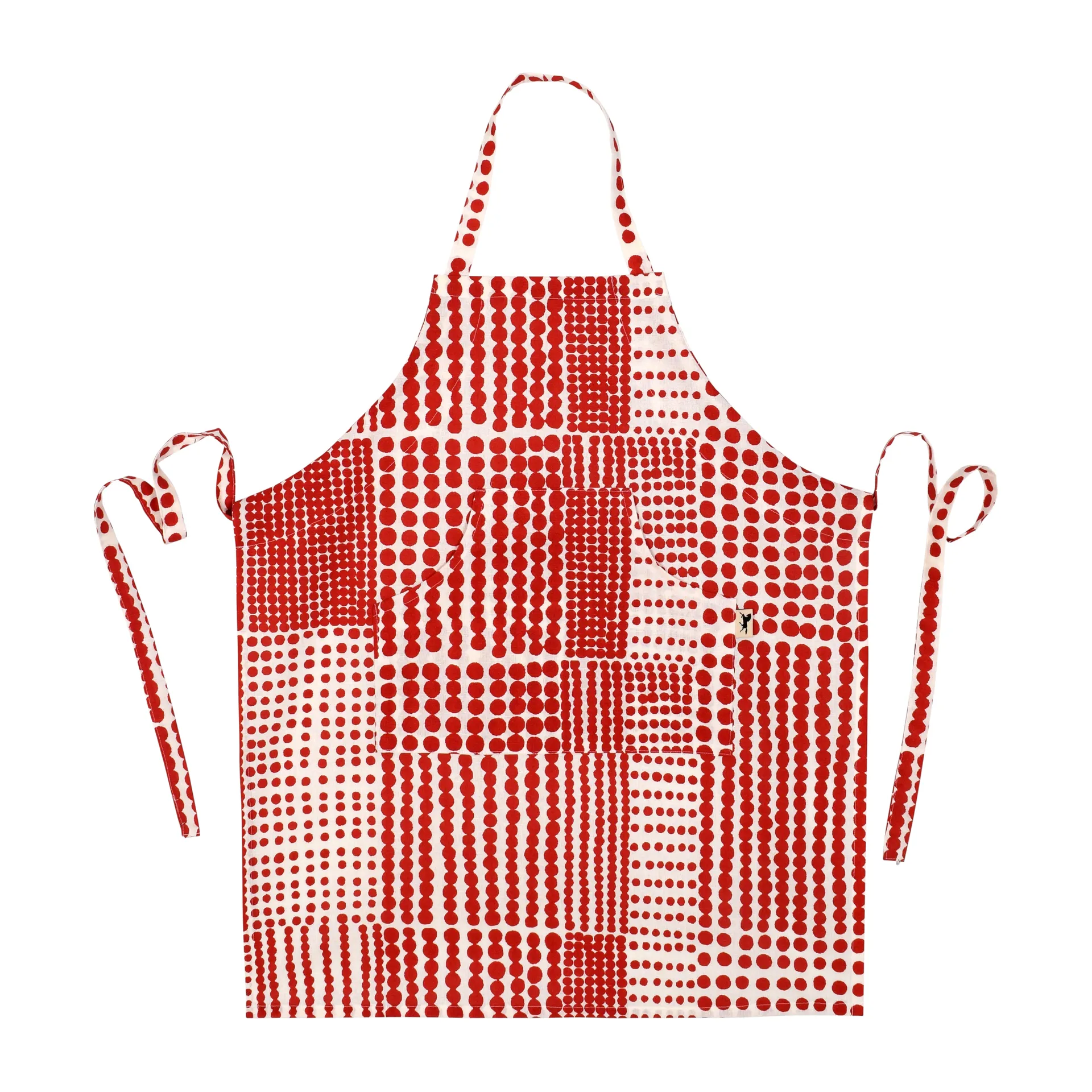 Polka dot apron, Red-white Almedahls