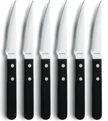 Pizza Noir barbecue knife 6-pack - Black - Amefa