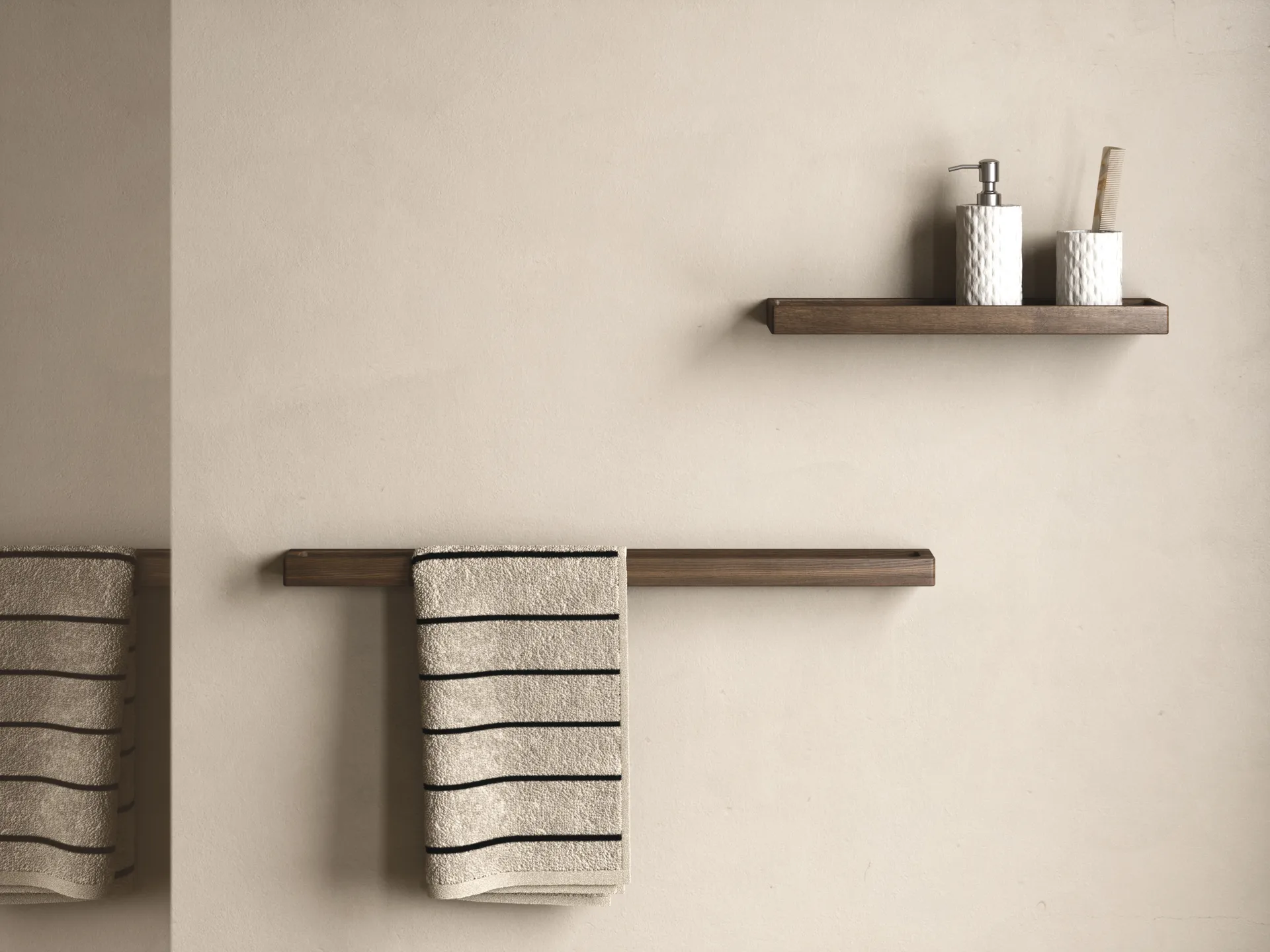 Andersen towel rod single 73.5 cm, Dark Stain Matt Lacquer Ash Andersen Furniture