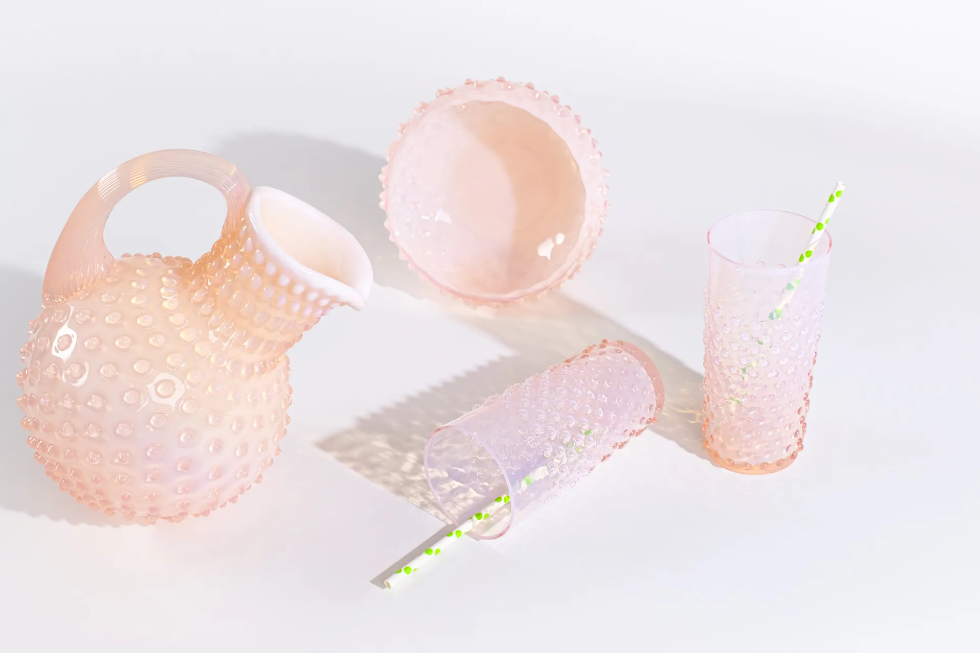 Hobnail Globe vase 18 cm, Soft Pink Anna Von Lipa