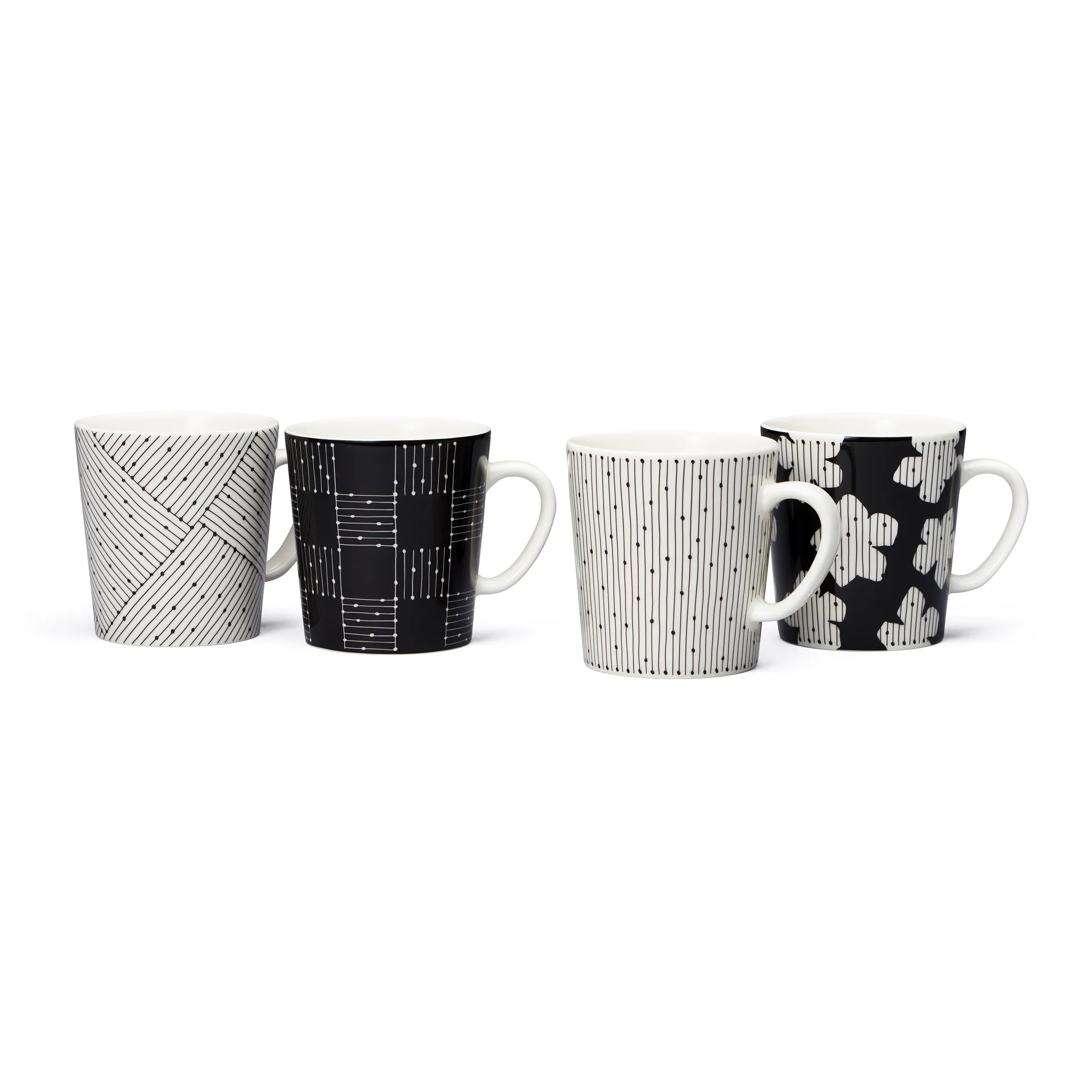 Mainio Sarastus Ruudukko mug 30 cl, Black-white Arabia