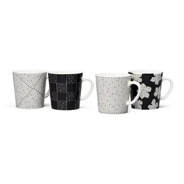 Mainio Sarastus Ruudukko mug 30 cl - Black-white - Arabia