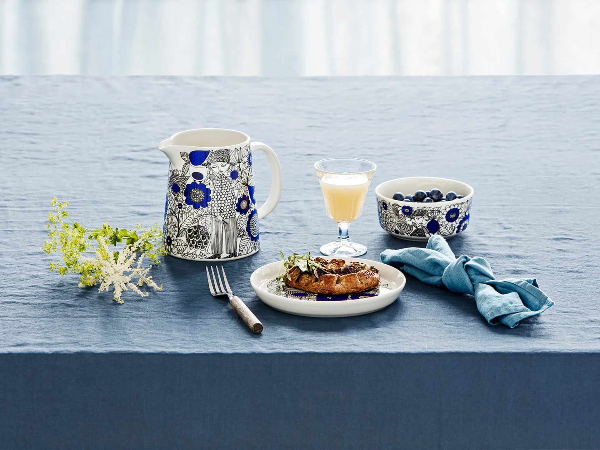 Pastoraali & Esteri Arabia mix set bowl 2 pieces, Blue Arabia