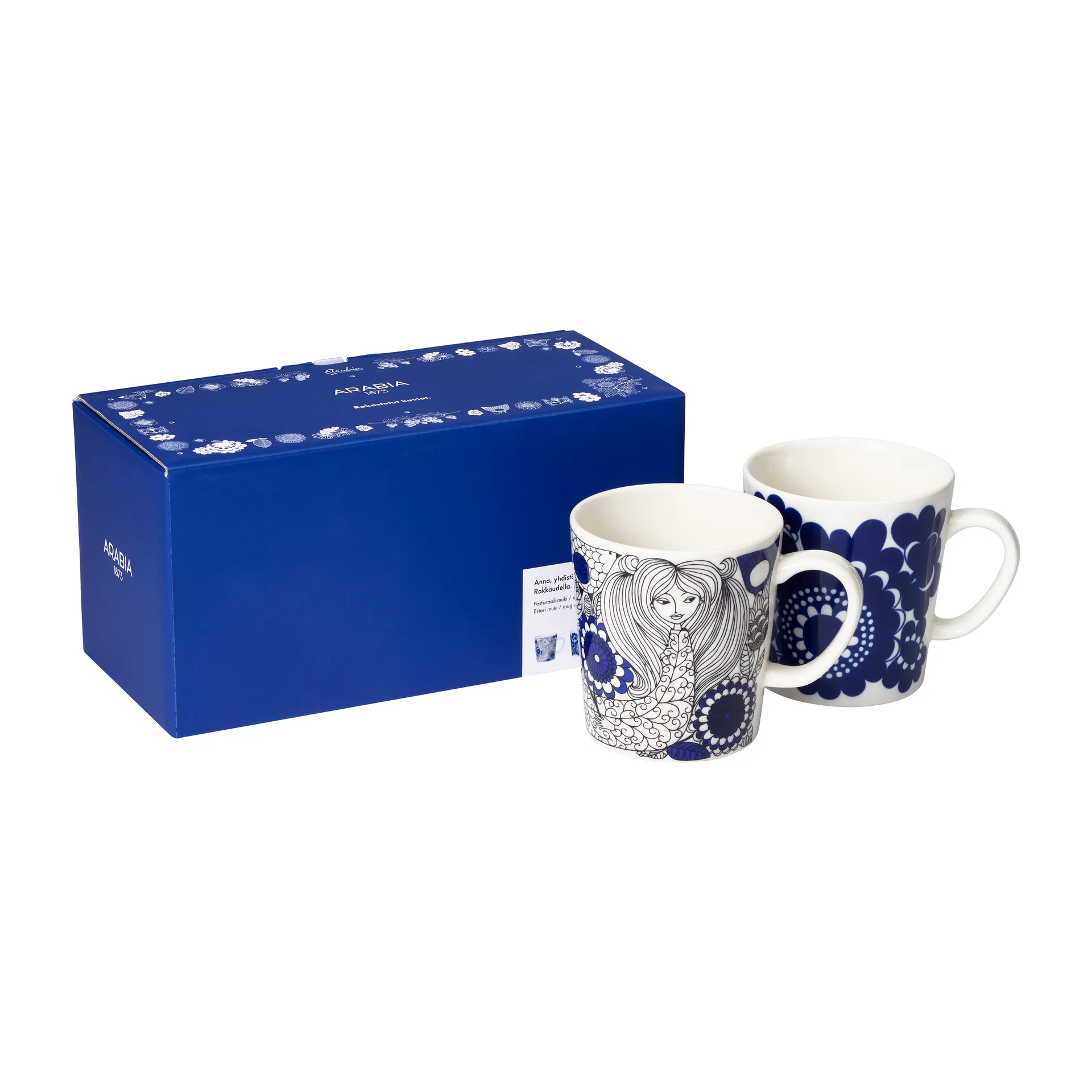Pastoraali & Esteri Arabia mix set mug 2 pieces, Blue Arabia