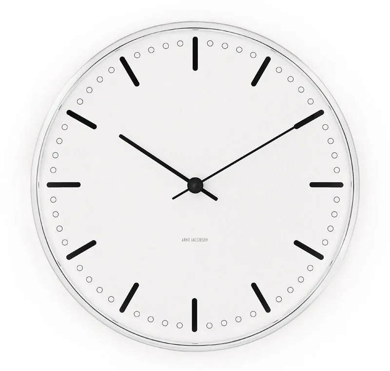 Arne Jacobsen City Hall, White, Ø21 cm Arne Jacobsen Clocks