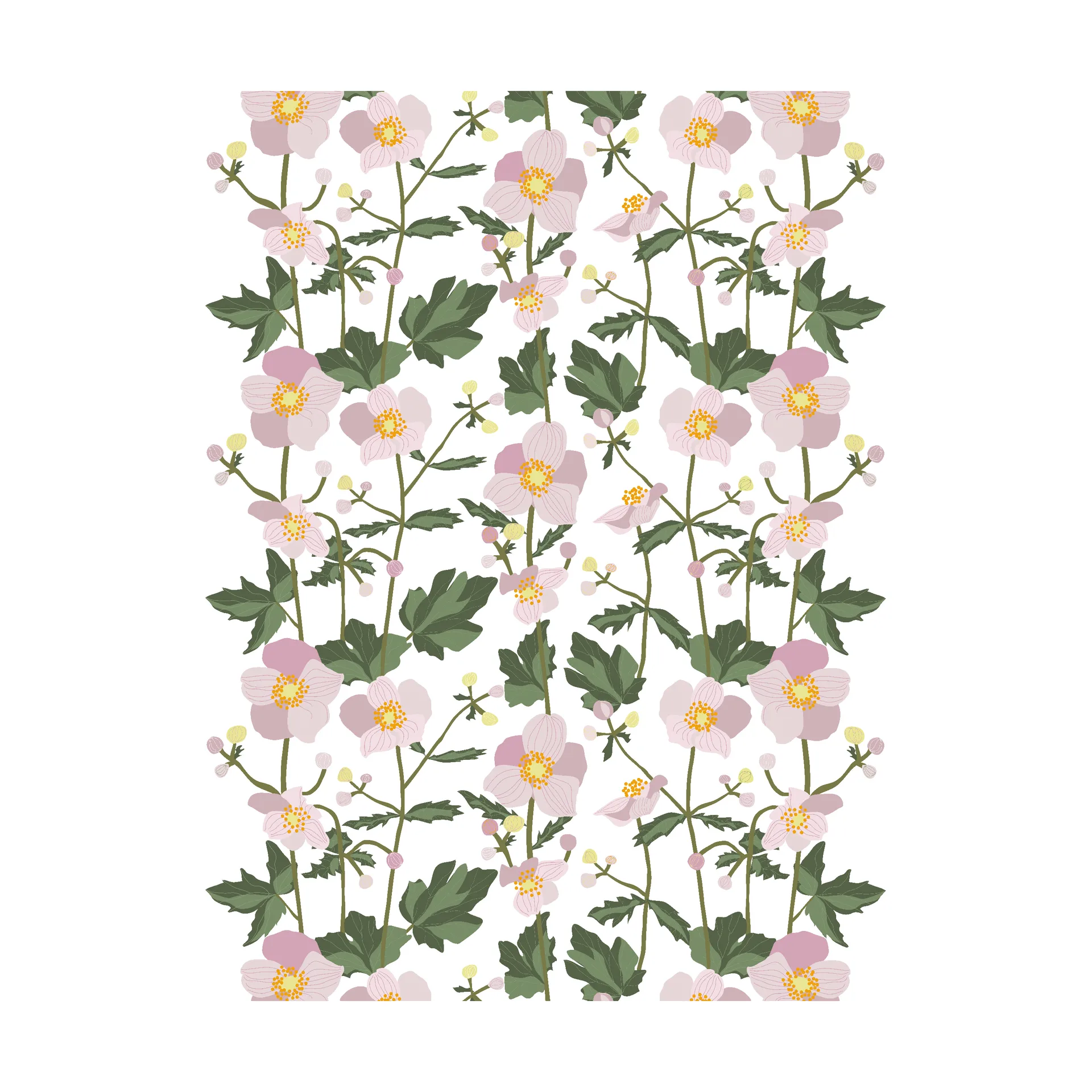 Anemon fabric, Pink Arvidssons Textil