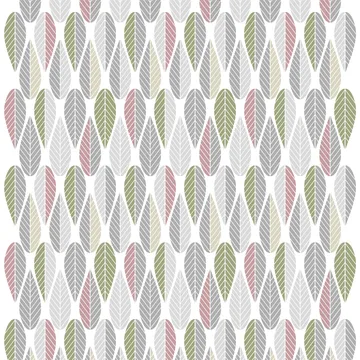 Blader fabric - pink-grey-green - Arvidssons Textil