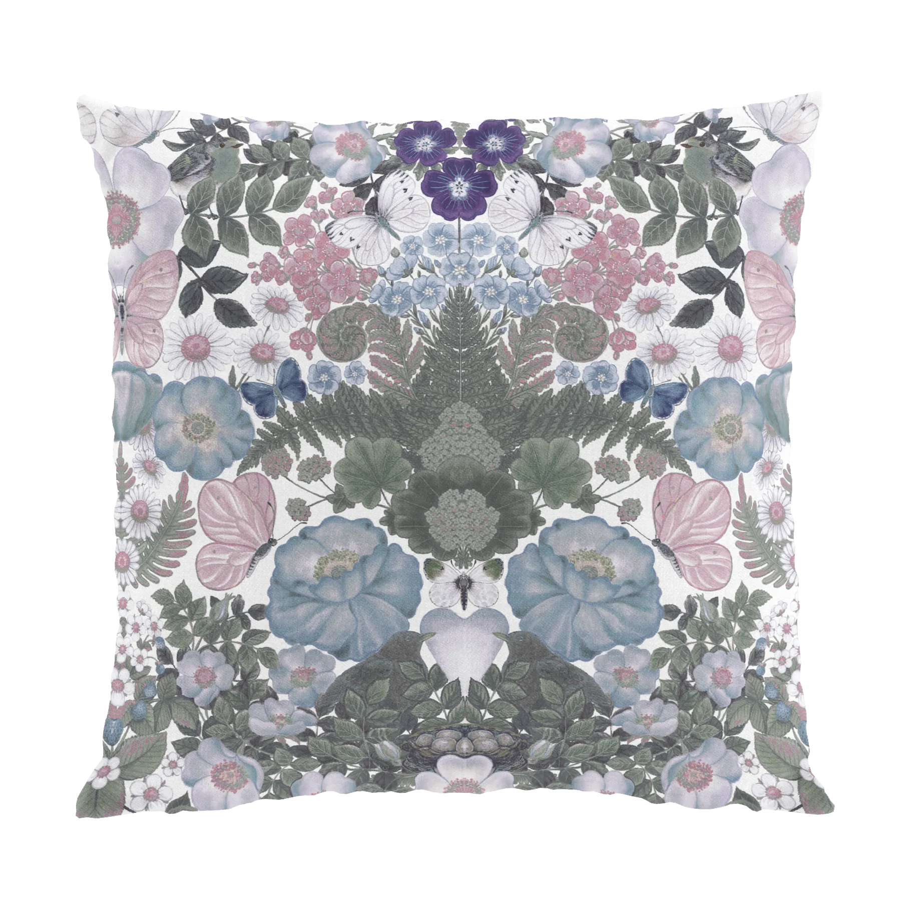 Butterfly Flower cushion cover 47x47 cm, Turquoise Arvidssons Textil