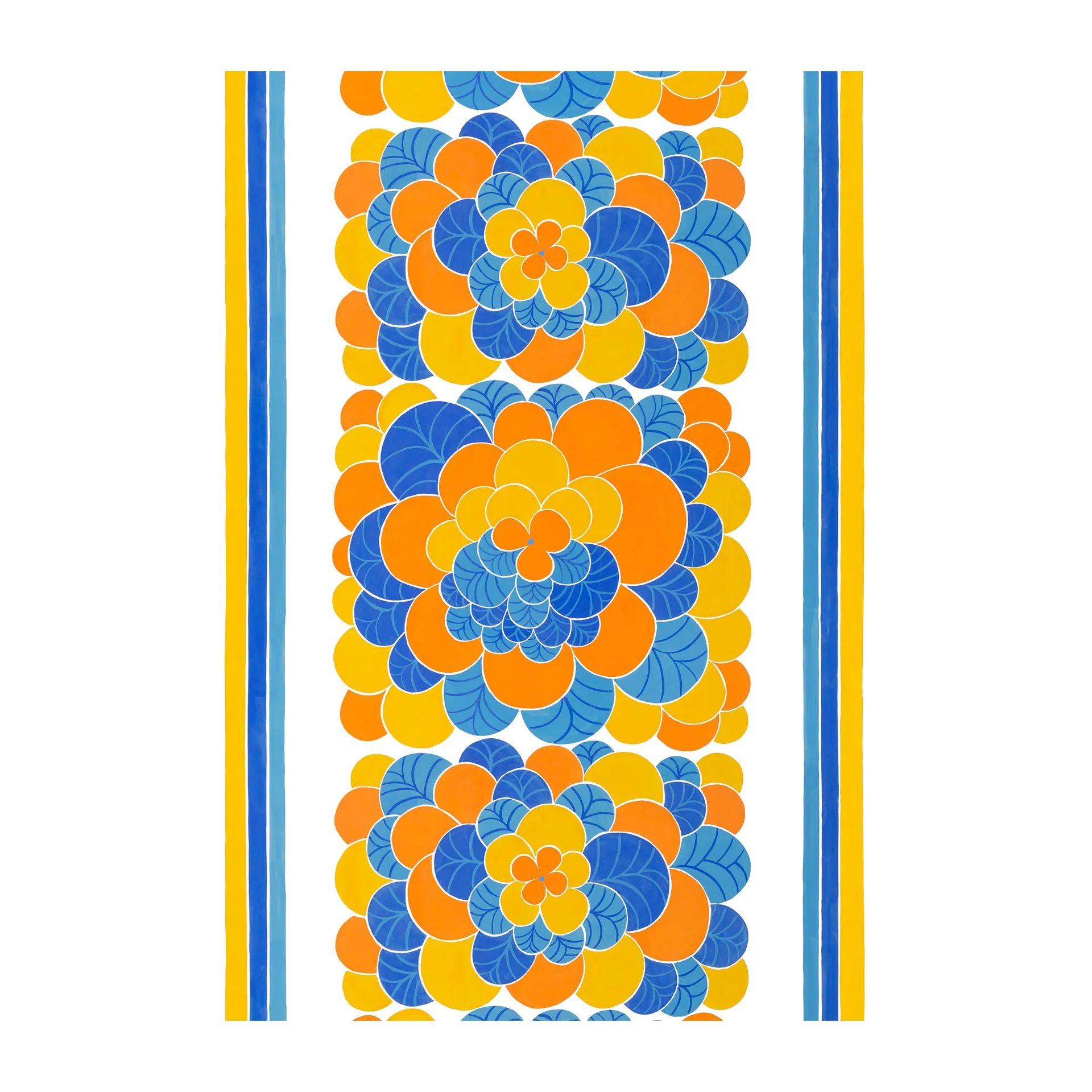 Cirrus fabric, Orange-blue Arvidssons Textil