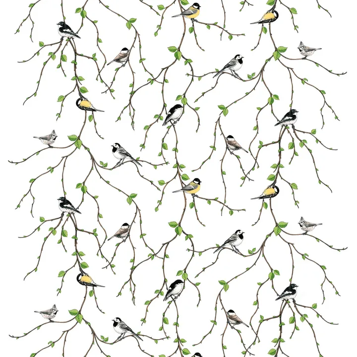 Fågelfest fabric - multi - Arvidssons Textil