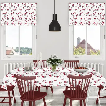 Julian fabric - off white-red - Arvidssons Textil