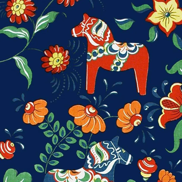 Leksand fabric, blue Arvidssons Textil