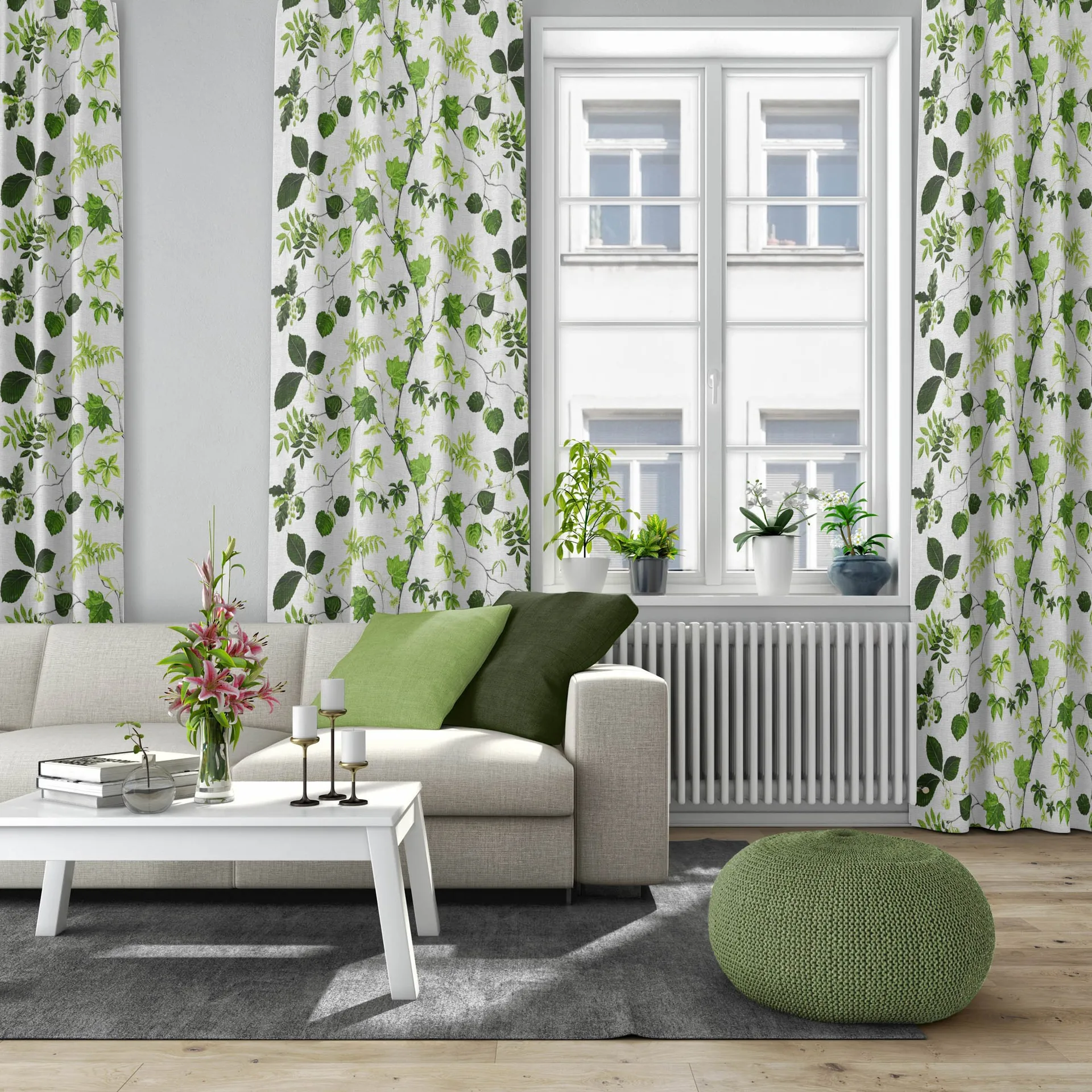 Liv fabric, green Arvidssons Textil