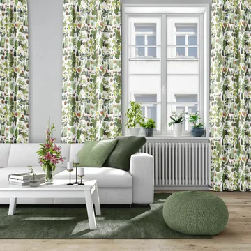 Skogsliv fabric - Green - Arvidssons Textil