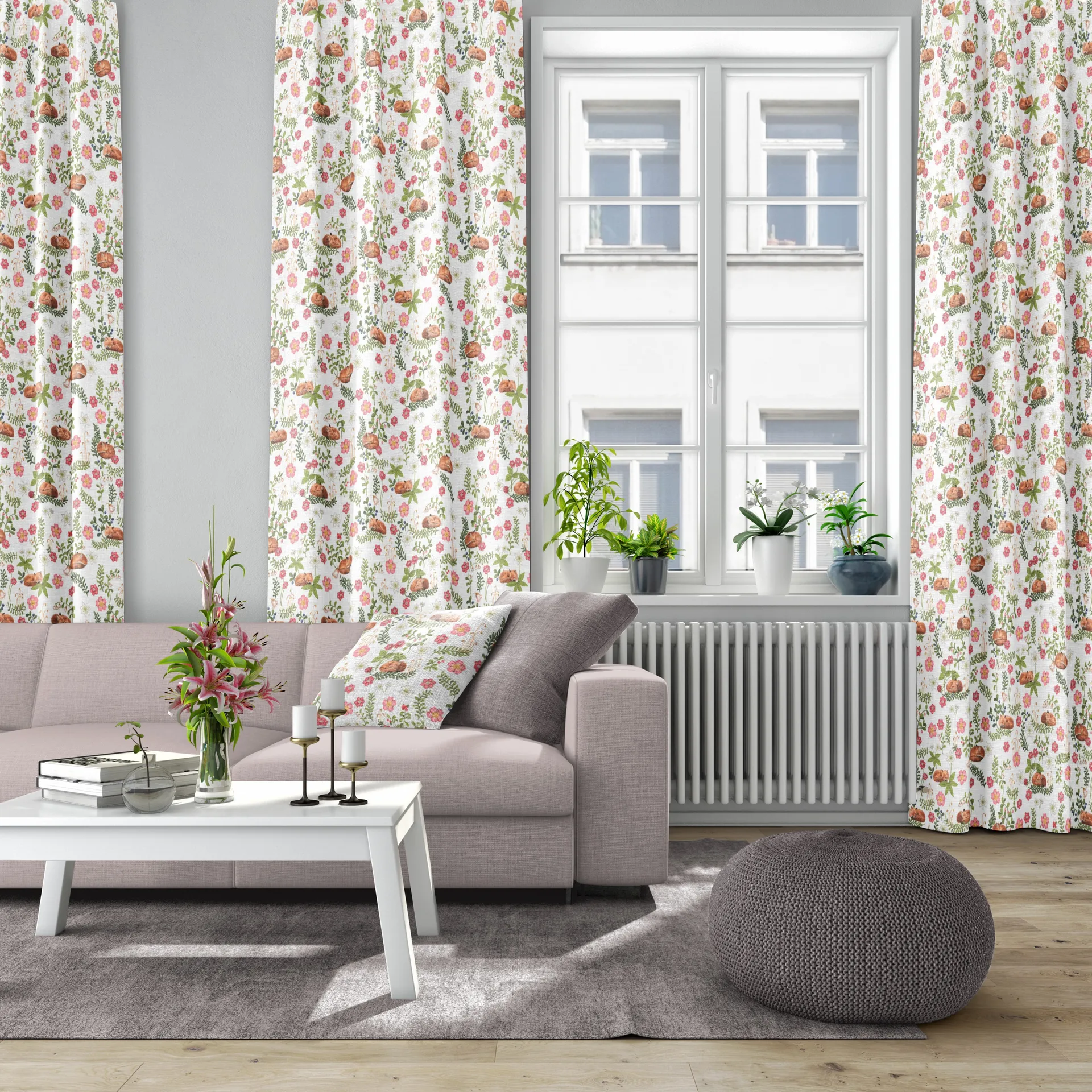 Sova räv pillowcase 47x47 cm, Green-pink Arvidssons Textil