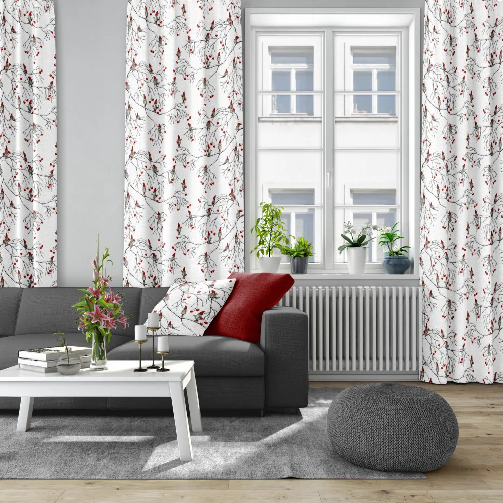 Vinterlek fabric, white Arvidssons Textil