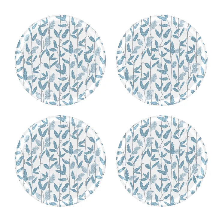 Mougli Blue coaster Ø11 cm 4-pack, Blue-white Åry Home