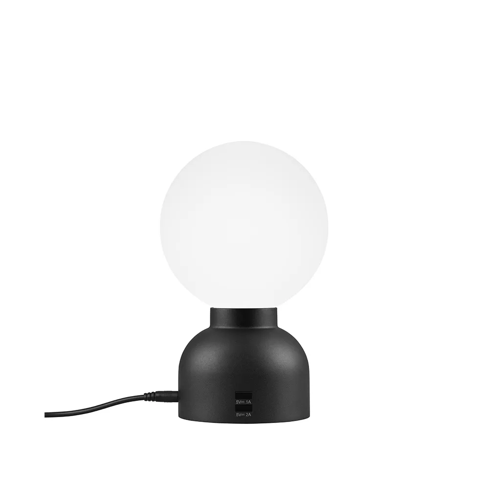 Pluggie table lamp, Black, opal glass Ateljé Lyktan