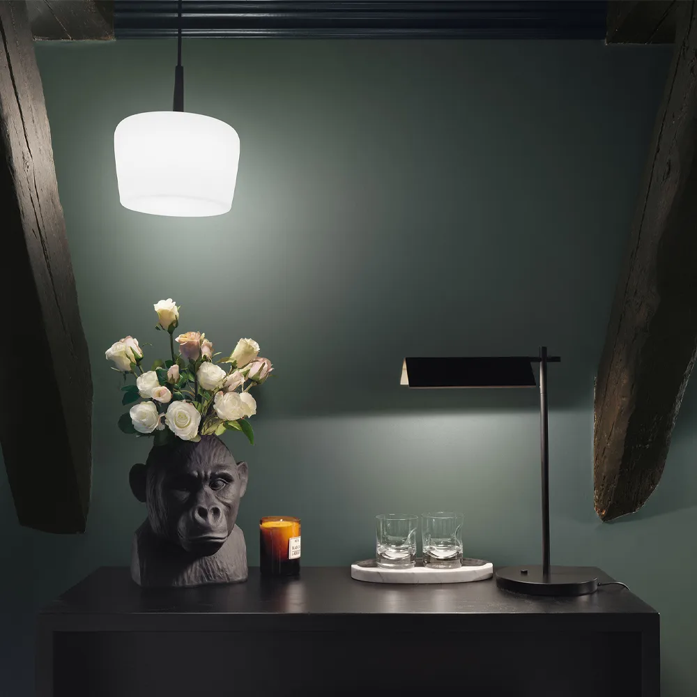 Riff Bowl pendant lamp, Black, small, led Ateljé Lyktan