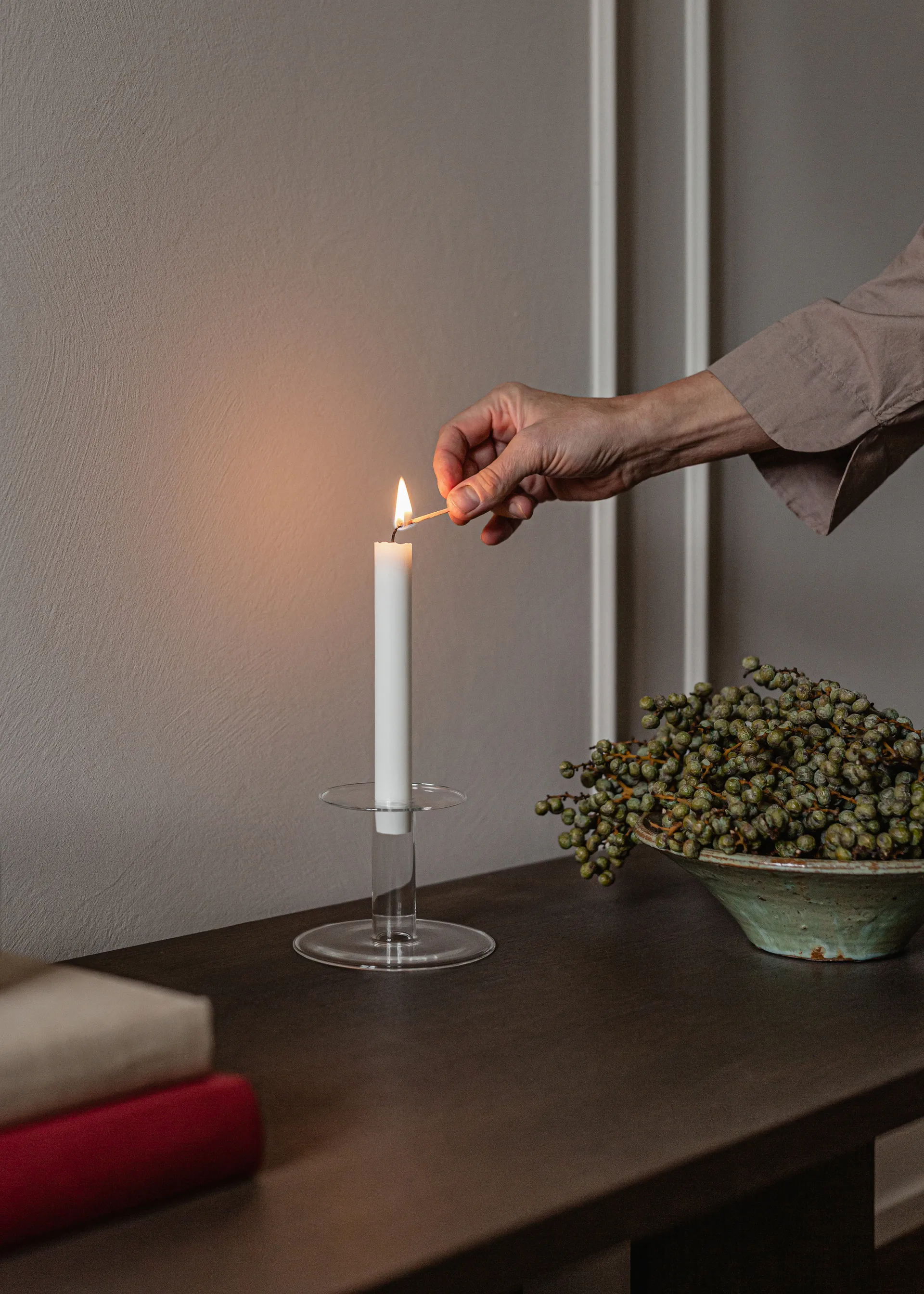 Abacus candle sticks 8.5 cm, Clear Audo Copenhagen