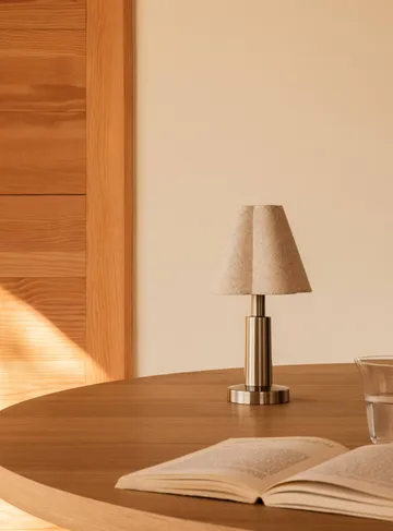 Admiral portable table lamp - Chrome-linen, 27 cm - Audo Copenhagen