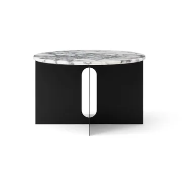 Androgyne side table - Calacatta Viola marble-black steel, Ø65 cm - Audo Copenhagen