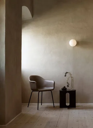 Androgyne side table - Calacatta Viola marble-brushed steel, Ø42 cm - Audo Copenhagen