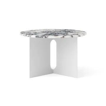 Androgyne side table - Calacatta Viola marble-brushed steel, Ø65 cm - Audo Copenhagen