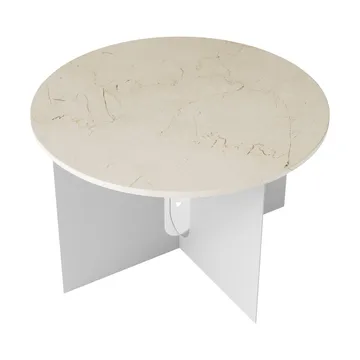 Androgyne side table - Crystal Rose marble-brushed steel, Ø65 cm - Audo Copenhagen