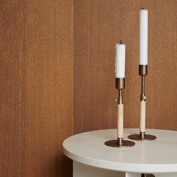 Androgyne side table - Marble black, ø42 cm, black steel stand - Audo Copenhagen