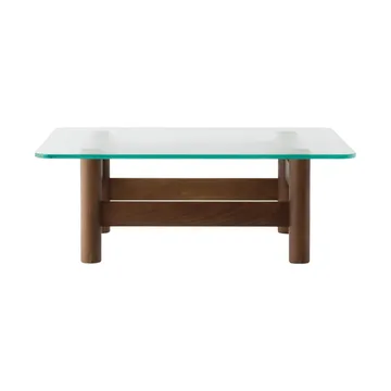 Brasilia coffee table 100x100 cm - Dark stained oak-clear glass - Audo Copenhagen