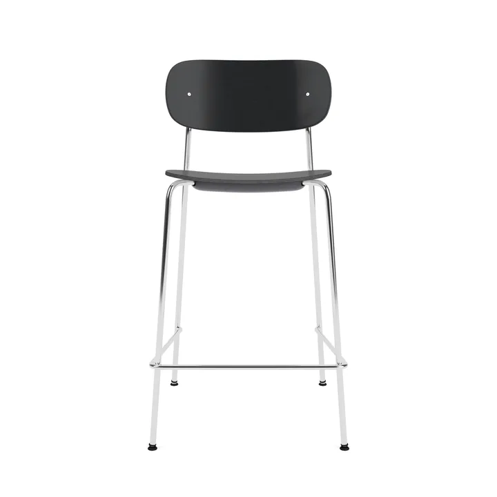 Co Bar Chair bar stool - Black oak-chromed steel, 65 cm - Audo Copenhagen