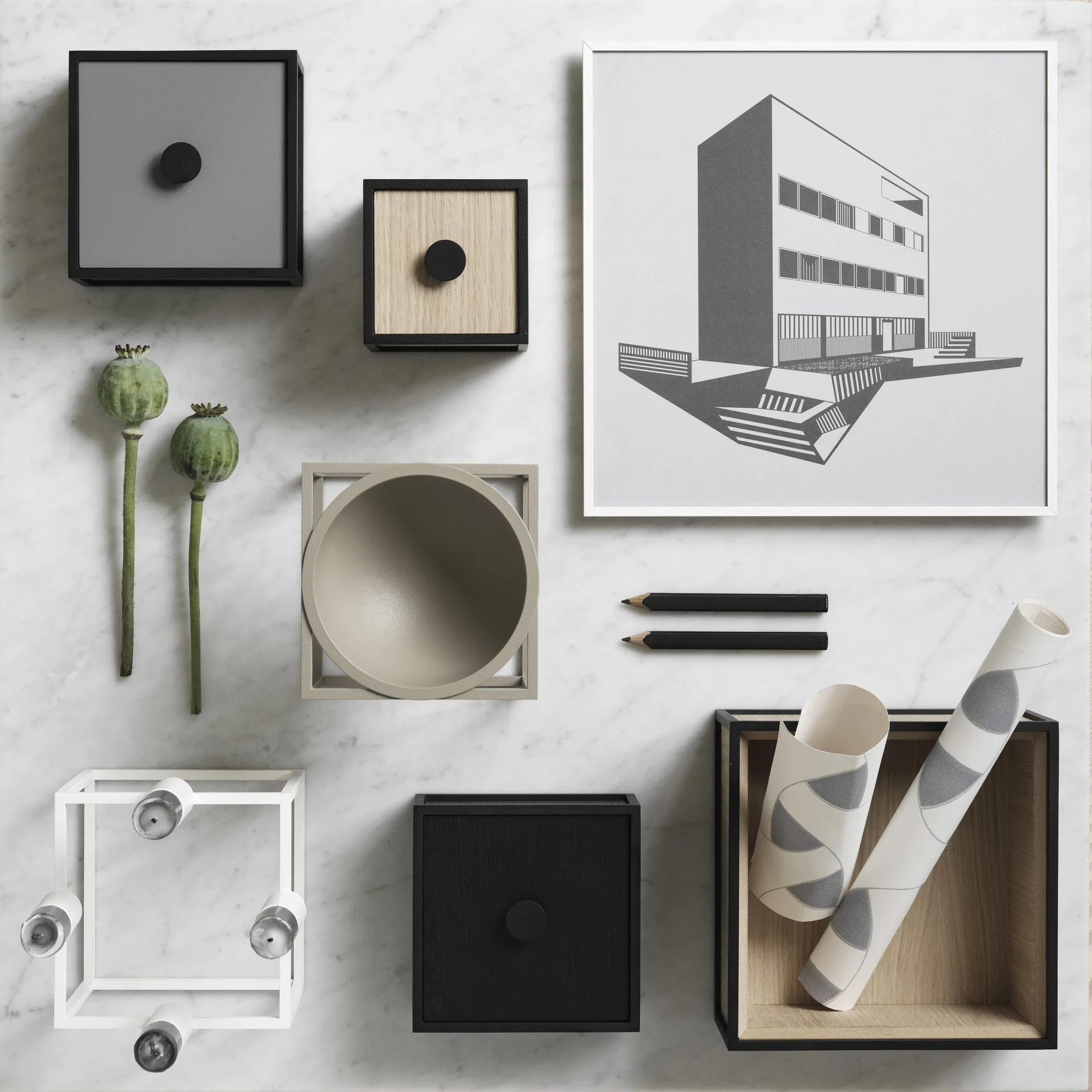 Frame 14 box with lid, dark grey Audo Copenhagen