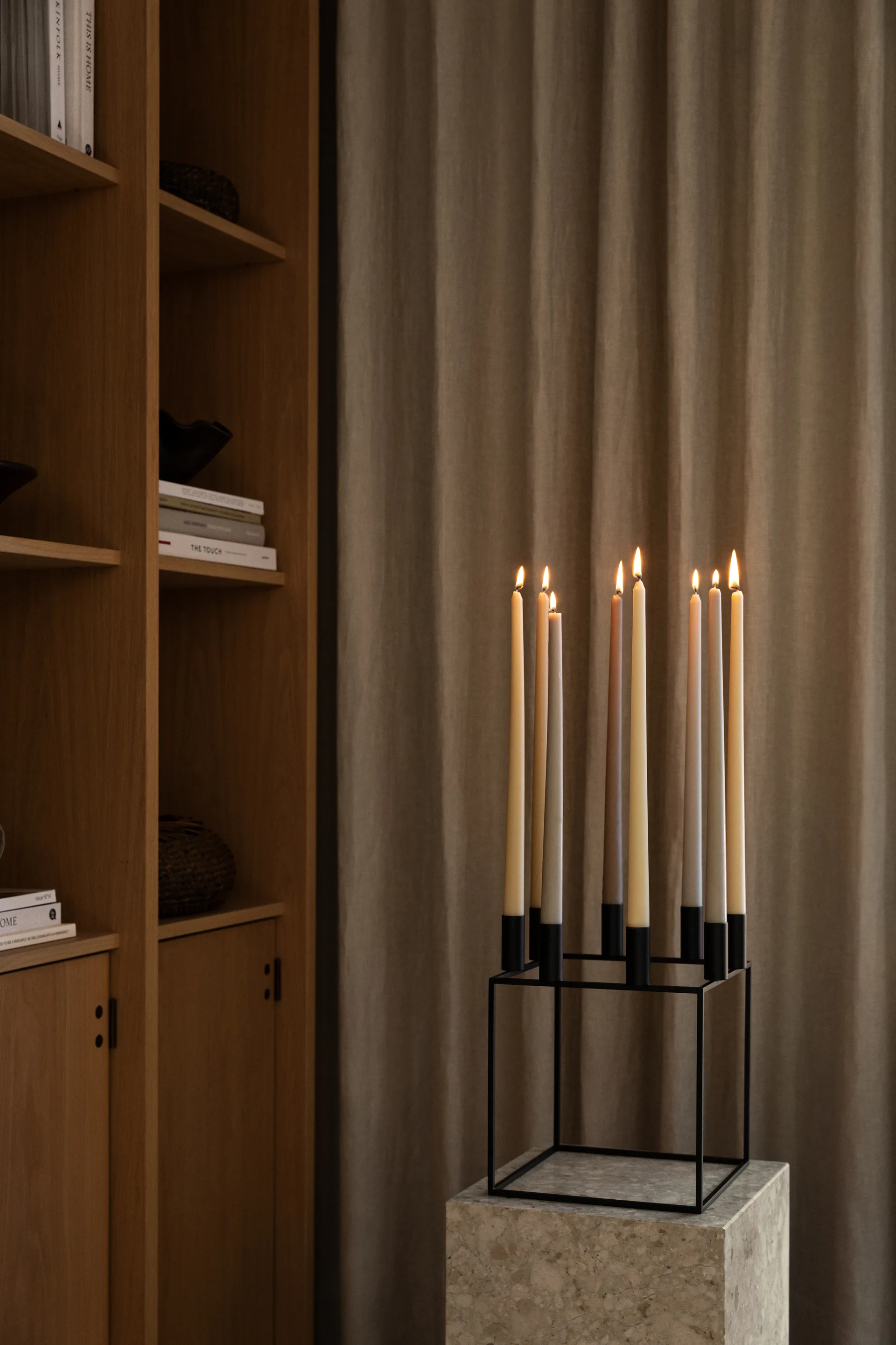Kubus 8 candle holder, black Audo Copenhagen