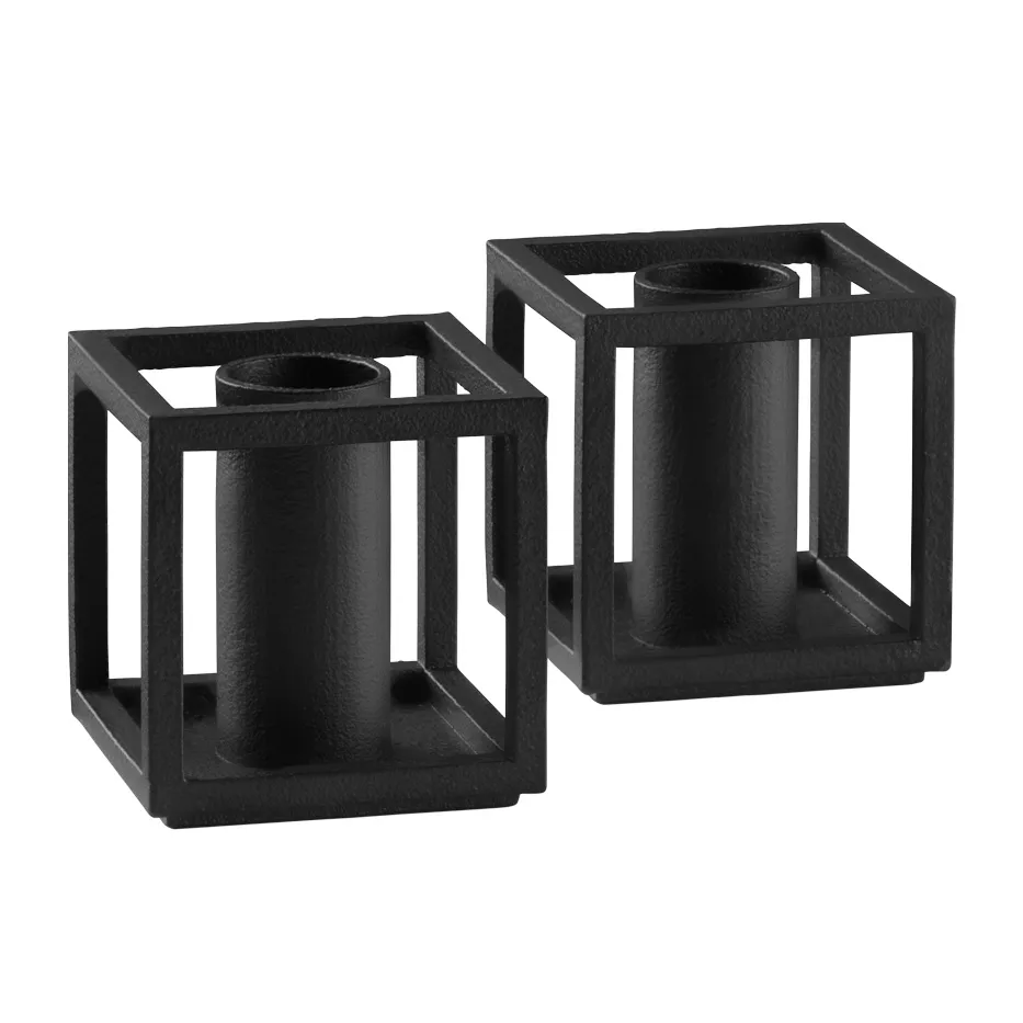 Kubus Micro candle holder 2-pack, Black Audo Copenhagen