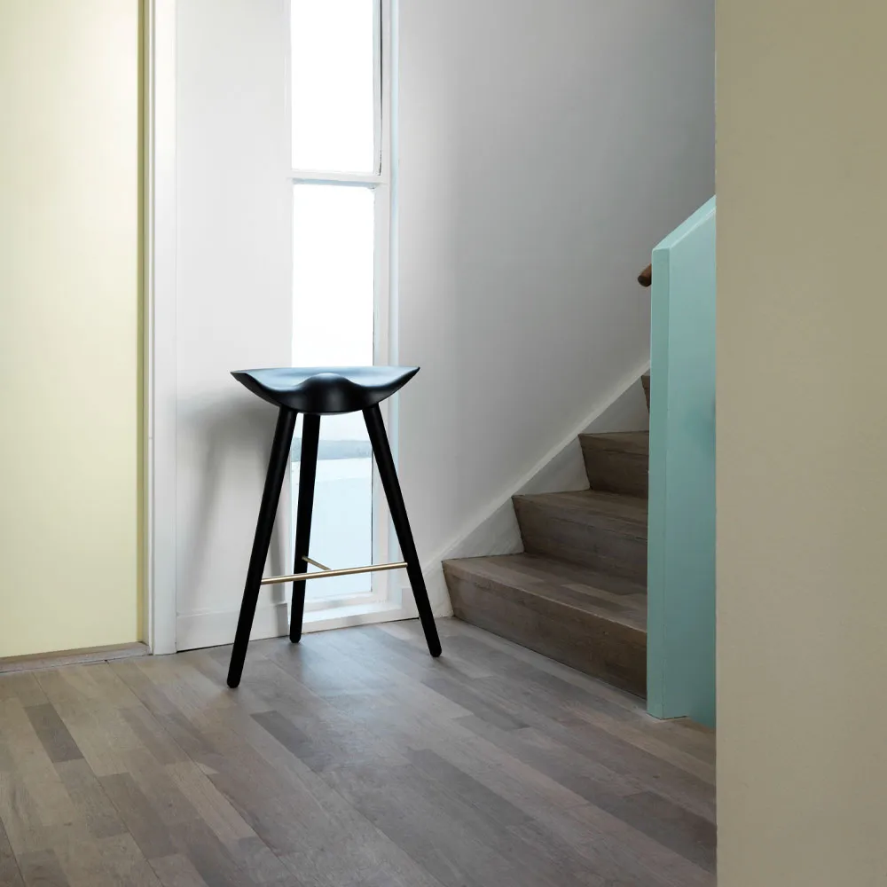 ML 42 Barstool, Black stained beech, brass Audo Copenhagen
