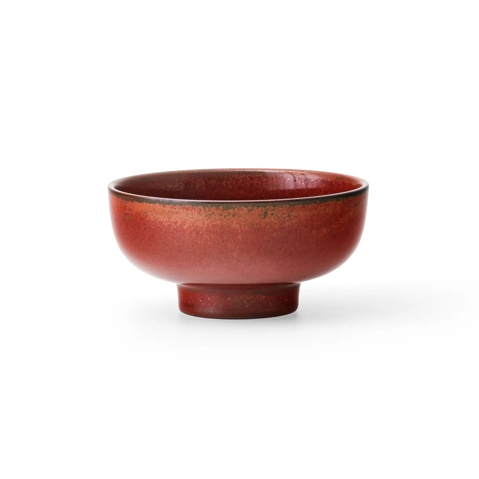 New Norm bowl on foot Ø12 cm, Red glazed Audo Copenhagen