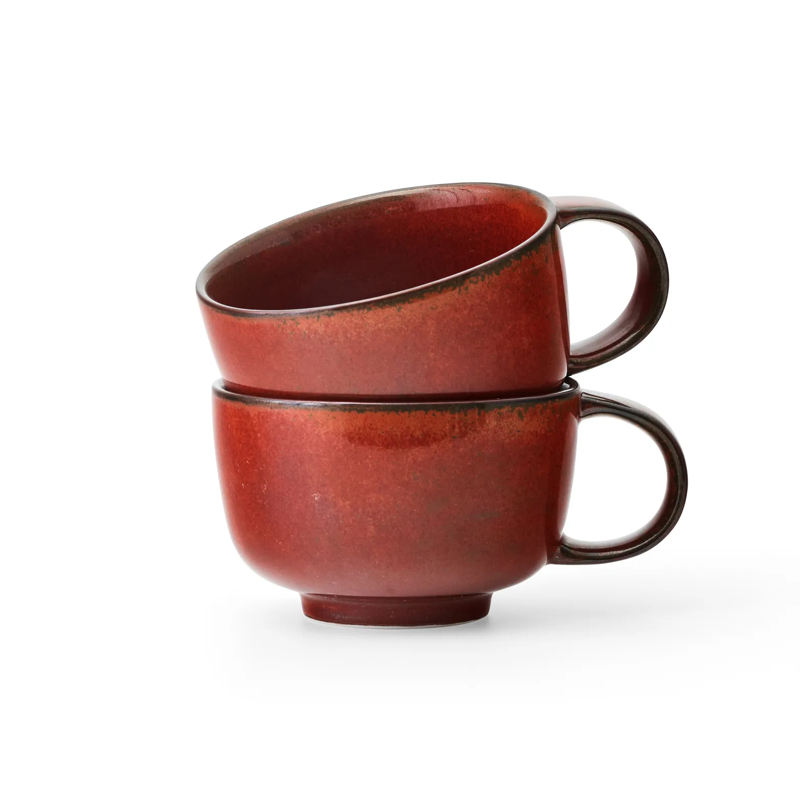 New Norm cup with handle 25 cl 2-pack, Red glazed Audo Copenhagen