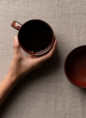New Norm cup with handle 25 cl 2-pack - Red glazed - Audo Copenhagen