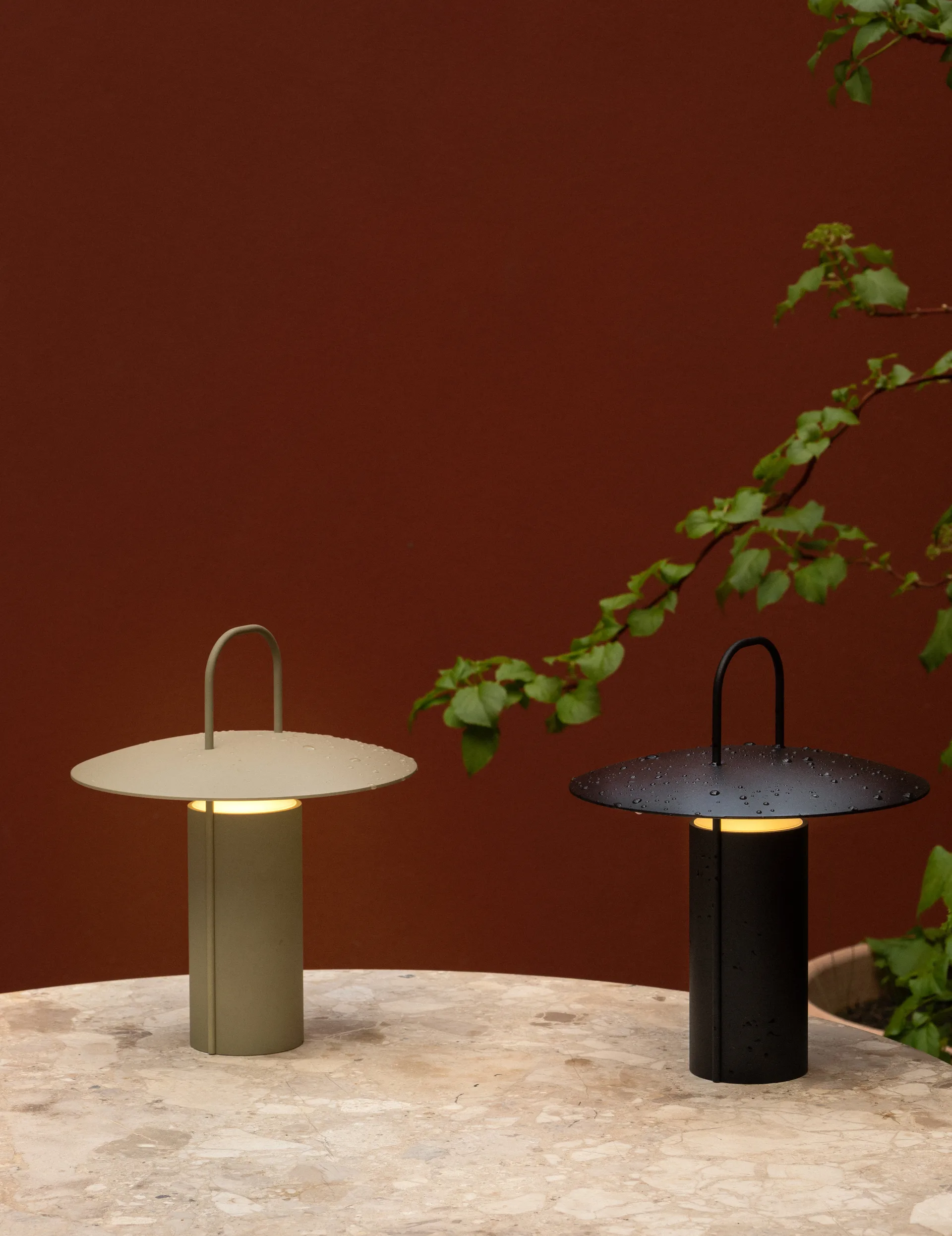 Ray table lamp portable, Dusty Green Audo Copenhagen