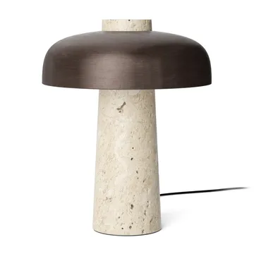 Reverse table lamp 30 cm - travertin-bronzed brass - Audo Copenhagen
