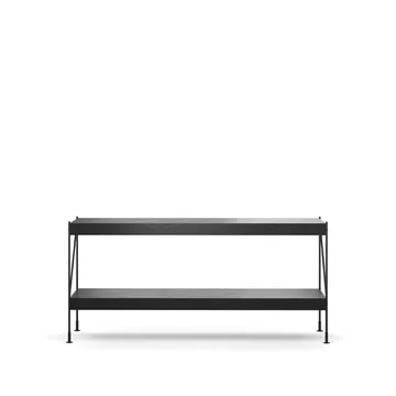 Zet shelving system - Oak black stained, 1x2, black steel base - Audo Copenhagen