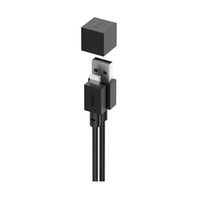 Cable 1 USB-A to Lightning 1.7 m, Black Avolt